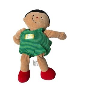 K Kids Medium Micheal Green Striped Plush Toy with Red Shoes